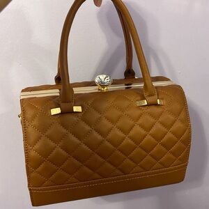 Elegant Brown Quilted Handbag